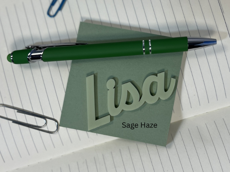 Green pen and paper From She Shed Designs